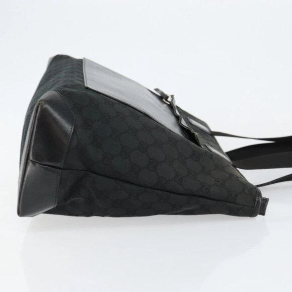 GUCCI GG Canvas Tote Bag Black Silver 34339 Auth yk19701 - Picture 6 of 16